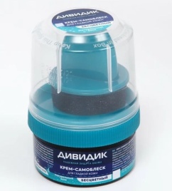 Дивидик крем д/обуви самоблеск 55мл.бесцветный пласт.банка с намазком