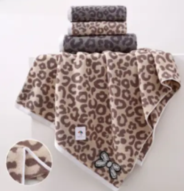 Полотенце для лица 50x90 махровое цветное леопард