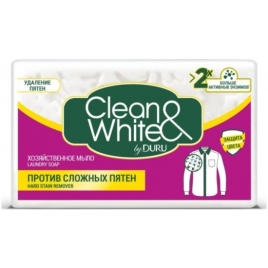 Хоз. мыло  ДУРУ 120гр.*1шт.Против пятен п/э Clean&White