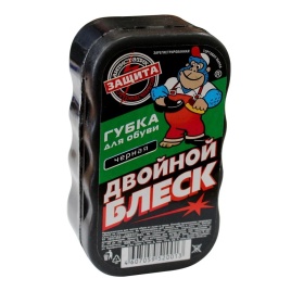 Губка для обуви Двойной блеск для гладкой кожи, черная