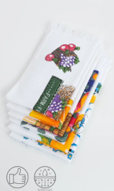 Полотенце кухонное с бахромой. Принт (35х65)