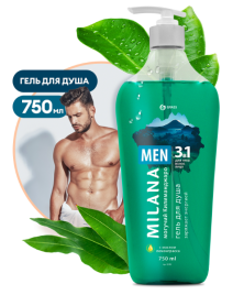 Milana MEN гель для душа Могучий Килиманджаро с маслом лемонграсса 750 мл.