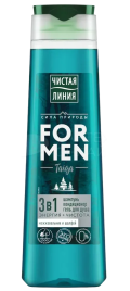 Шампунь ЧИСТАЯ ЛИНИЯ MEN 3в1 Можжевельник и шалфей 400мл