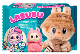 Влажные салфетки Labubu, универсальные, микс, 60 шт