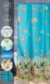 Шторка для ванной с принтом (180х180 см)