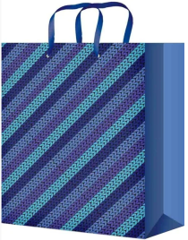 Пакет подарочный ППК-4449 Синяя плетенка 22*31*10 см
