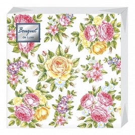 Салф.бум. Bouquet de Luxe 3-х слойные, 24 см, Поле роз, 25шт