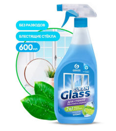 Очиститель стекол "Clean Glass"  блеск стекол и зеркал (голубая лагуна) 600 мл. триггер