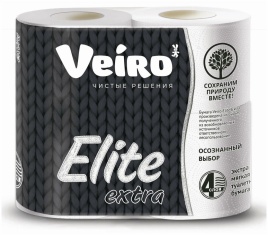 Бум.туал. Veiro Elite Extra 4шт 4-х сл. бел
