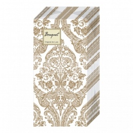 Салф.бум.Bouquet Original de Luxe Royal 2-х слойные,33*33 см, золото на белом 20шт