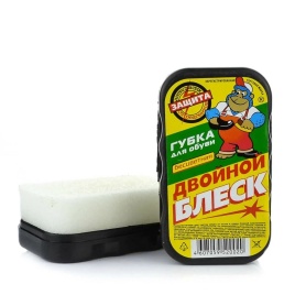Губка для обуви Двойной блеск для гладкой кожи, бесцветная