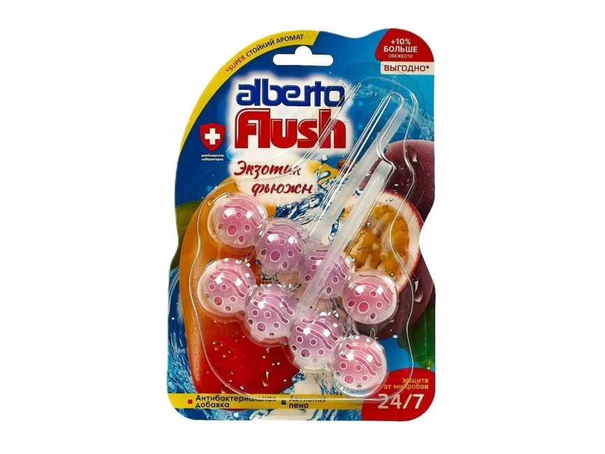 Шарики Альберто Flush д/унитаза "Экзотик Фьюжн" 2шт.*55гр. *1/10 фото 1