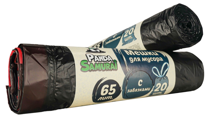 Мешки 1484 для мусора с завязк. 65л*20шт, черные PS  фото 2