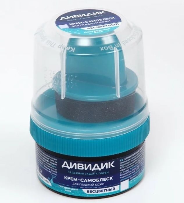 Дивидик крем д/обуви самоблеск 55мл.бесцветный пласт.банка с намазком фото 1