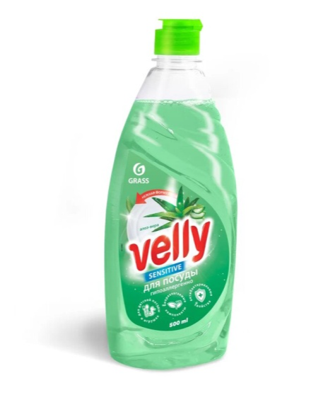 Средство для мытья посуды «Velly Sensitive» алоэ вера 500 мл
 фото 1