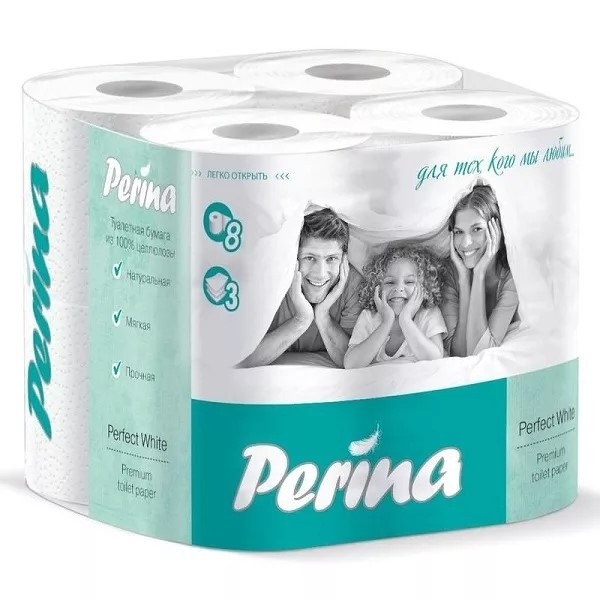 Бумага туалетная Perina Perfect White 3сл фото 1