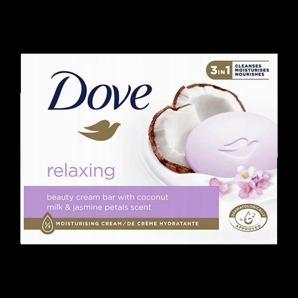 Dove Крем-мыло Relaxing (Кокосовое молочко и лепестки жасмина) 90г фото 1