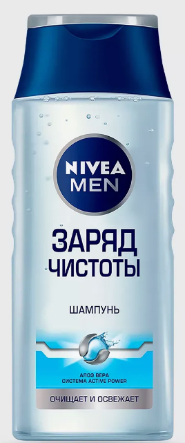 Шампунь-гель Nivea 250 мл Д/муж ЗАРЯД ЧИСТОТЫ /12 фото 1