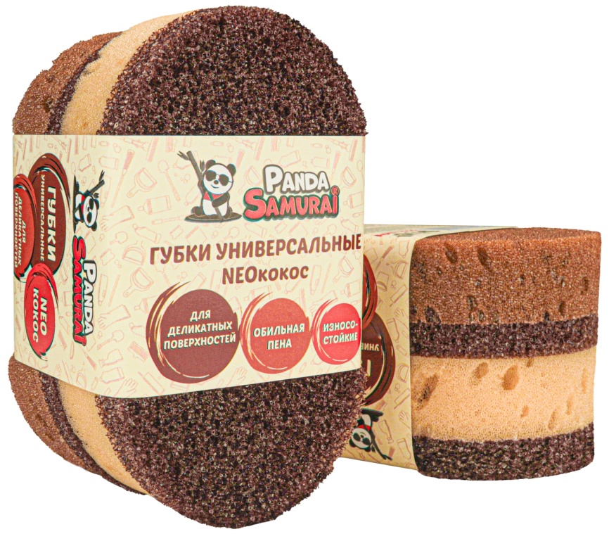 Губки 2222 овальные "NEOкокос" 2 шт, 120*75*33 мм. в кор. PS фото 2