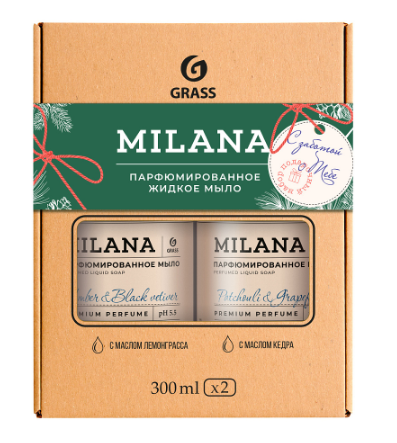 Набор подарочный Milana Amber & Black Vetiver 300 мл, Milana Patchouli & Grapefruit 300 мл
 фото 1