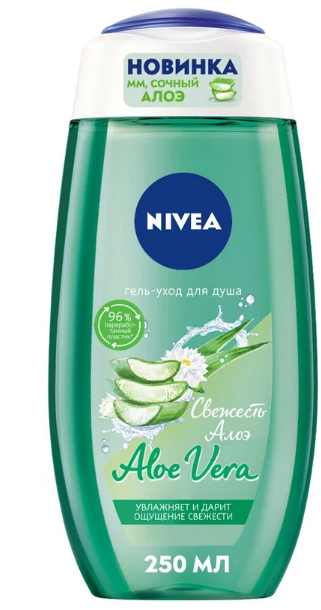 Гель-уход для душа жен. Nivea 250 мл СВЕЖЕСТЬ АЛОЭ/12 фото 1