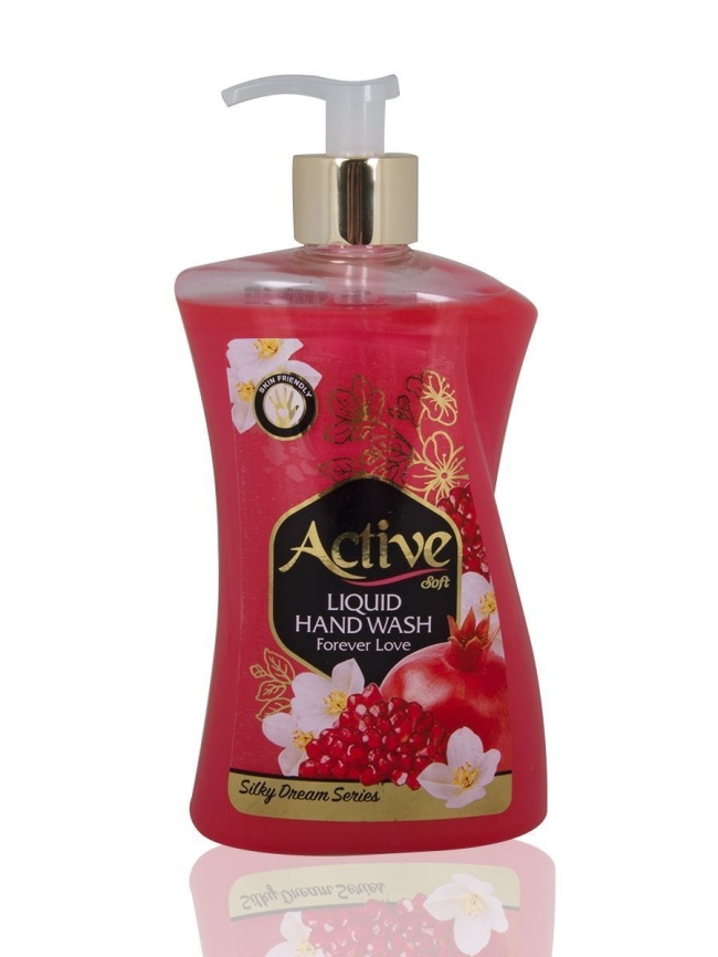 Актив жидкое мыло 450мл. Вечная Любовь (розовое), дозатор фото 1