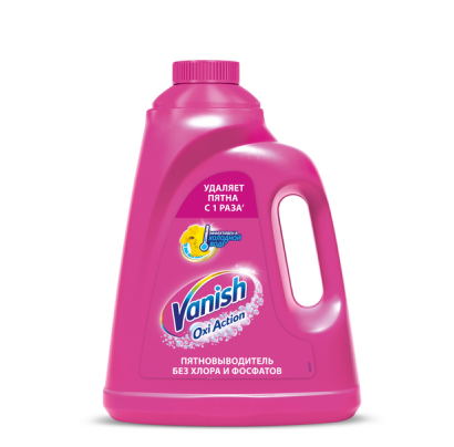 ВАНИШ ОКСИ 1л Пятновывод. д/цветных тканей розов.*3/12 (8078306) фото 1