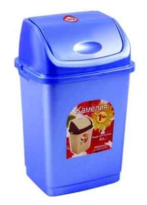 Ведро для мусора п/м РОССПЛАСТ "Камелия" РП-1012, 8л, голуб\белое.перлам. фото 1