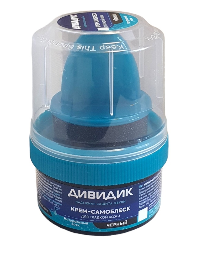 Дивидик крем д/обуви самоблеск 55мл.черный пласт.банка с намазком фото 1