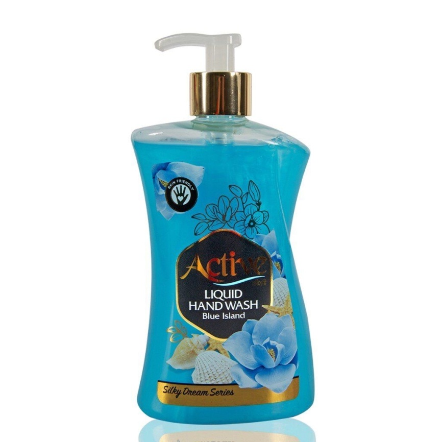 Актив жидкое мыло 450мл. Лазурный Берег (голубое), дозатор фото 1