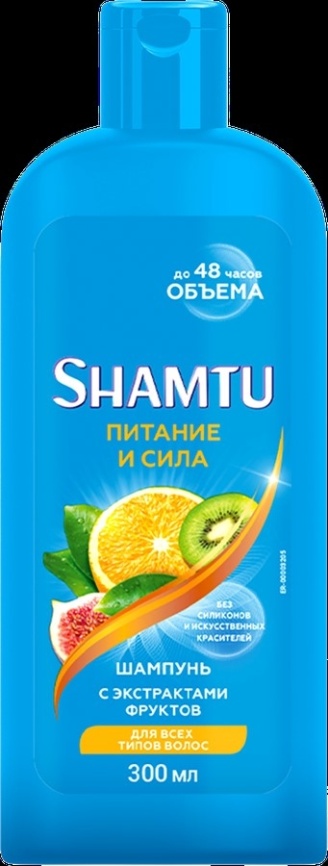 ШАМТУ шамп.300мл. Питание и сила с экстрактами фруктов *3/12 - акц.цена фото 2
