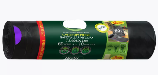 Пак.д/мус Ла Чиста завязк 60л 10шт фото 1