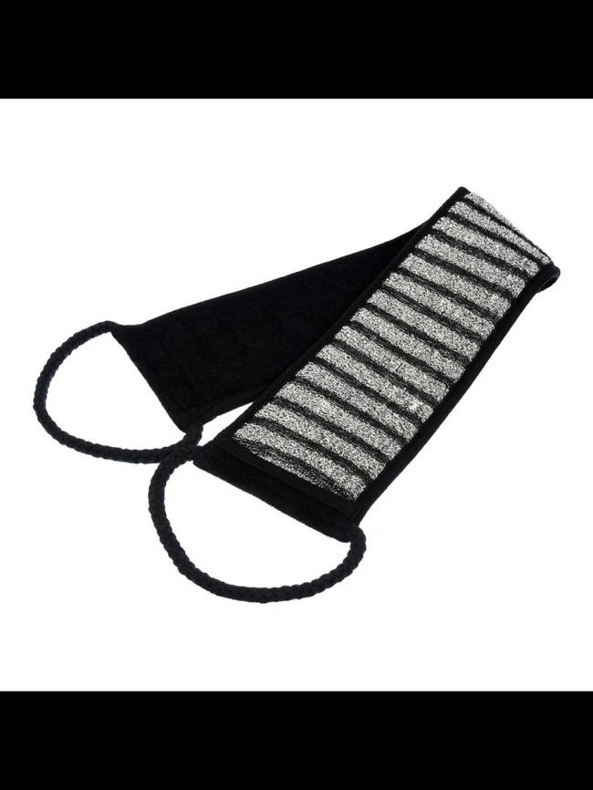 Мочалка Мужская лента 41264 10*60см (с ручками) фото 1