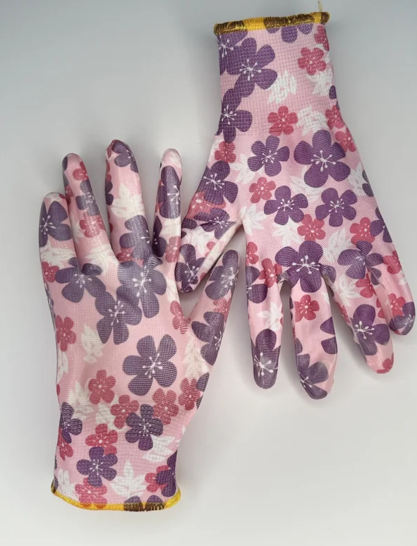 Нейлоновые садовые перчатки Hortus Viola GM1014-Viola-7,13 класс с нитриловым покрытием р.7 фото 1