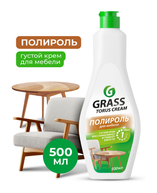 Очиститель полироль для мебели Torus Cream 500 мл.
 фото 1