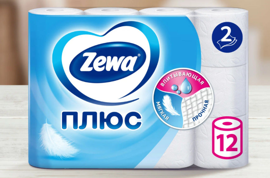 Бумага туалетная  ЗЕВА + 12 рул.2-х.сл.Белая *7 фото 1