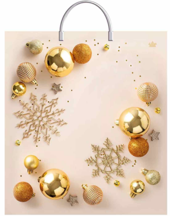 Пакет НГ пласт.руч.40*44 100мкм Новогодний блеск фото 1