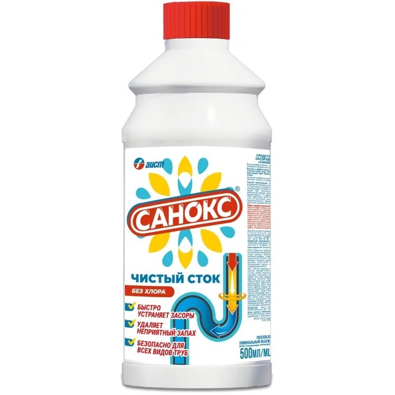 САНОКС-Чистый сток (Крот) от засоров 500мл.*3/15 фото 2