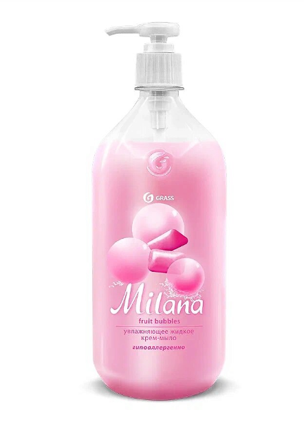 Жидкое крем-мыло "Milana" жемчужное с дозатором 1000 мл. фото 1
