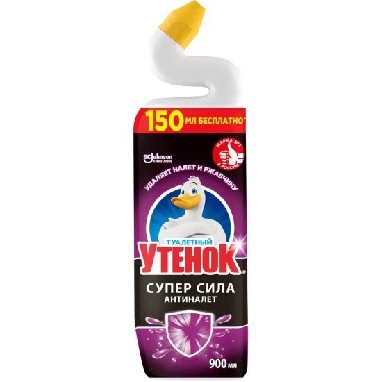 Туалетный Утёнок актив 900мл. Супер сила Антиналет *3/12 фото 1